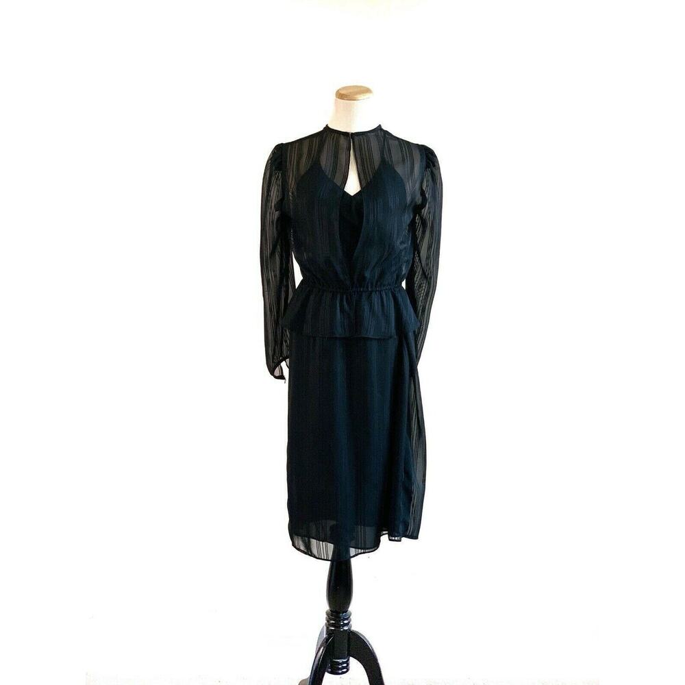 LIZZY & JOHNNY BY LUCERO Sheer Black Halter Dress Jacket Set size 7/8